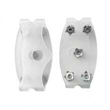 Transparent New 5-Tooth Ice Cleats Anti-Slip Shoe Covers, Outdoor Snow Hiking Climbing Crampons - White - View 1