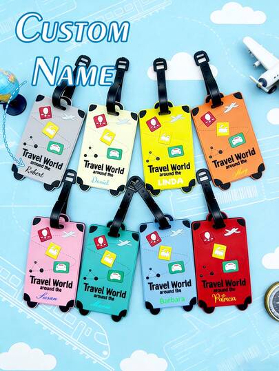 Etiqueta de equipaje de silicona 3D personalizada, etiqueta de viaje personalizada, regalo para viajeros, graduación, familia, amigos, Día de la Madre, Día del Padre, escuela, oficina, playa, viaje de negocios, turismo