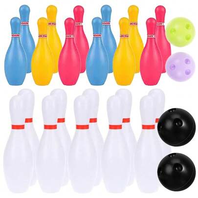 1/2 Juego de juego de bolos Color plástico/blanco entretenimiento interior exterior actividades de ocio juegos deportivos portátiles accesorios TMZ UFAG