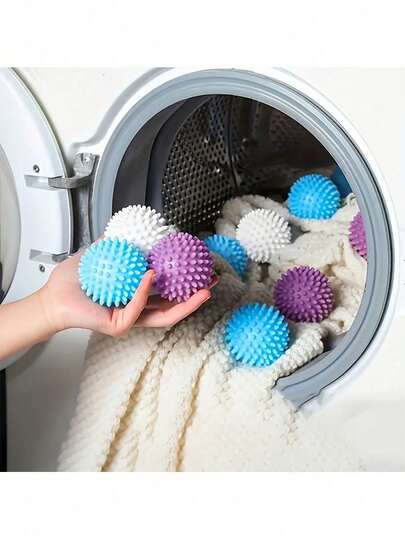 1/3/5pcs Reusable Laundry Balls, Chemical-Free Washer And Dryer Balls For Removing Lint, Hair And Stains, Anti-Static And Wrinkle Reduction Fabric Softener Replacement, Multi-Color Laundry Cleaning Balls For Clothes And Bedding, Home Laundry Essential, Great For National Day, Bathroom, Scalp Massage, Back To School, Travel Vacation And Daily Life, Holiday Gift For Family And Friends