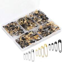 380枚什锦银色安全别针，大小尺寸齐全，散装别针，适用于服装、连衣裙、包包、学校/办公用品、衬衫、外套、圣诞节和万圣节服装，趣味可爱的教师礼物，时尚配饰 - 彩色 - 查看 5