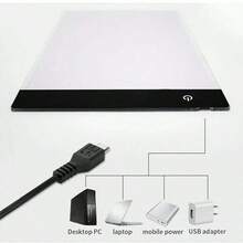 Mesa de luz A5/A4/A3 LED para fotocopiado, tablero de dibujo para estudiantes, mesa de copia con transmisión de luz, brillo ajustable, tablero de copia, juguetes de pintura - A - Ver 3