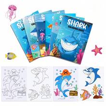 Livro de Colorir DIY Tubarão - Livro de Desenhos e Pinturas Cartoon, Adequado para Festas de Aniversário e Aventuras de Primavera, Interação Divertida entre Pais e Filhos, Adequado para a Temporada de Volta às Aulas, Presente Perfeito para Jovens Exploradores do Oceano e Aprendizes Criativos - Multicolorido - Visão 4