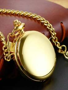 蒸汽朋克风格素面怀表，黑色石英项链，男女通用怀表链，生日、婚礼和周年纪念礼物 - 均碼 - 查看 8