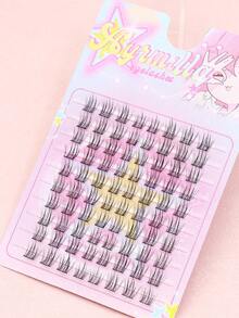 80片/套假睫毛，柔软蓬松，8-12毫米混合长度，打造灵动双眸，自然过渡长度，C型卷翘，无需眼线，多功能化妆工具，深受韩国、日本和欧洲女孩喜爱 - C - 查看 5