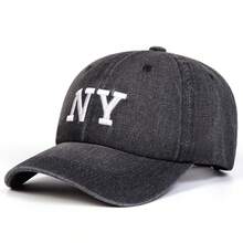 1pc Women's NY Letter Embroidered Washed Denim Baseball Cap, Street Fashion Hat, Outdoor Sun Protection Casual Cap For Spring/Autumn Travel, Beach Holiday - Multicolor - View 9