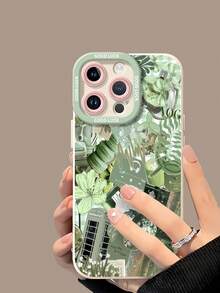 Estuche para teléfono con collage de naturaleza verde Compatible con estuches para teléfonos ,  17,  16 Pro Max,  15 Pro Max,  13 y  12 Estuche para teléfono elegante y a prueba de golpes Un gran regalo para familiares, amigos, seres queridos, novios, novias y para Pascua - Blanco antiguo - Ver 4
