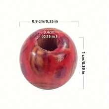 100pcs Mixed Color Wooden Beads, Pattern Wooden Beads, Suitable For DIY Jewelry Making - Multicolor - View 5