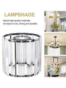 1pc Luxury Sparkling Modern Crystal Glass Lamp Shade, Suitable For Living Room, Bedroom And Bathroom, Transparent Crystal Pendant Light With Geometric Lines, Refracting Dreamy Radiance (Lamp Shade Only, No Light Source!) - Lantern Lampshade - View 12