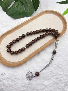 1串33颗10毫米中国结吊坠念珠，奢华时尚手链，适合斋月、开斋节、圣诞节礼物 - 彩色 - 查看 3