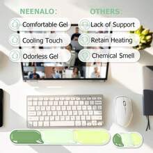 Euuztu Gel Keyboard Wrist Rest, Ergonomic Wrist Rest Computer Keyboard And Mouse, Soft Mouse Wrist Support And Keyboard Pad Typing Pain Relief, Suitable Office, Home, Computer, Gaming - Green - Xem 3