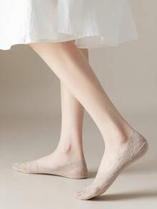 1/5/10 Pairs Of Women's Spring And Summer Lightweight Moisture Absorbing Breathable Lace Ripple Lace Boat Socks - Multicolor - View 6