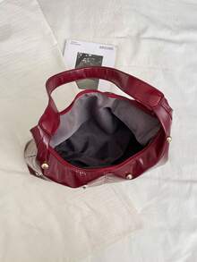 2026新款春季简约时尚通勤手提包，高品质大容量 - 酒紅色 - 查看 6