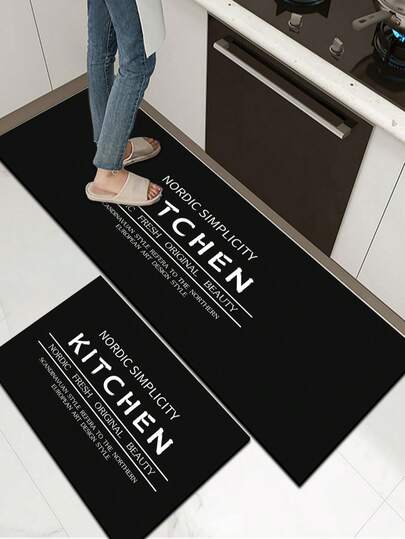 3.5mm Thick Soft Rubber Kitchen Mat, Minimalist Kitchen & Dining Style Absorbent Rug, Can Be Customized To Fit Kitchen Size, Surface Fabric Material, Middle Sponge Layer, Bottom Rubber Layer, Suitable For Kitchen Rugs, Kitchen Decor, Wedding Decor, Home Decor, Bathroom Mat, Entryway Mat, Laundry Room Mat, Hallway Carpet, Living Room Mat, Etc.