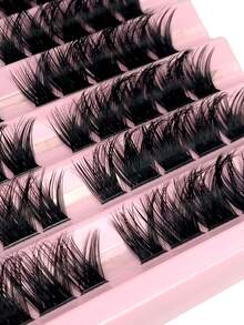 100pcs Eyelash Extension Eye Lash Extension Lash Thick Curly And Fluffy Clusters DIY Individual Lashes Cluster D Curl False Lashes Lash Clusters Eye Lash Clusters Individual Eyelashes Lashes Fake Lashes - D - View 4