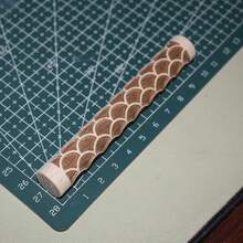 10cm Wooden Rolling Pin, Suitable For Polymer Clay DIY Texture Making, Can Be Used To Create Pottery Ceramic Flower/Leaf/Mood Sun/Heart/Wave/Bark/Star Pattern Embossing Rolling Pin - Camel - View 5