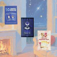 52张灵性疗愈卡、积极肯定卡、自我关怀情绪卡，圣诞节和情人节节日礼物 - 彩色 - 查看 1