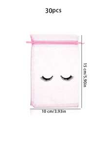 5/10/20/30pcs Eyelash Care Bag, Eyelash-Printed Cosmetic Bag, Empty Cosmetic Bag, Beauty Gift, Women's Drawstring Organza Cosmetic Bag, Suitable For Cosmetics And Jewelry. - Multicolor - View 11