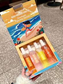 4瓶装 x 100毫升香氛喷雾套装，包含4种不同香型，限量版便携式多层香氛喷雾，持久留香，散发自然清新迷人气息，释放香草、茉莉、椰子香氛，带来极致愉悦体验。 - 多款式 - 查看 3