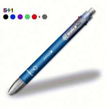 1pc 6-In-1 Multi-Color Ballpoint Pen, 5 Color Ballpoint Pen, 1pc Automatic Pencil With Eraser, Suitable For Office & Writing Supplies - Sets - View 3
