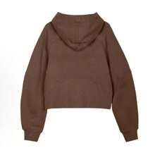 Lululemon Women's Scuba Oversized Half-Zip Short Wear Hoodie | Premium Cotton-Blend Fleece Sweatshirt | Luxury Soft Breathable Pullover | Chic Boxy Fit Short Hooded Jumper | Cozy Athletic Leisure Hoodie With Kangaroo Pocket - 棕色 - 查看 2