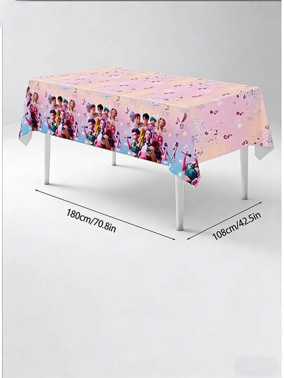 Juego de mantel desechable con temática de K-Pop y anime, decoraciones de fiesta de moda adecuadas para fiestas de cumpleaños de niñas