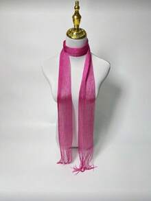 1条时尚百搭针织围巾 - 玫紅色 - 查看 1