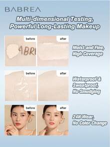 babrea 24小时持久遮瑕哑光粉底液，轻盈防水，控油，隐形毛孔 - Y01象牙色 - 查看 4