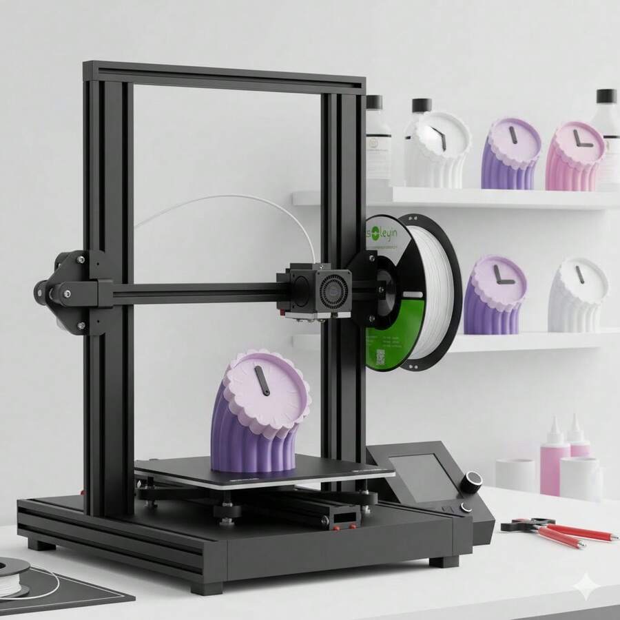 Creality Soleyin Ultra PLA Filament 1.75mm 1kg, High-Speed 3D Printer Consumable, Matte Finish For Reduced Layer Lines, Precise Winding, Matte White, Compatible With K1, K1 Max & Bambu Lab - Xem 1