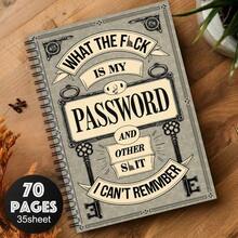 1本趣味螺旋密码笔记本，适用于互联网和电脑登录，记录网站、用户名、密码，家庭或办公室密码保存器，手工剪贴簿套装材料 - A5 - 查看 1