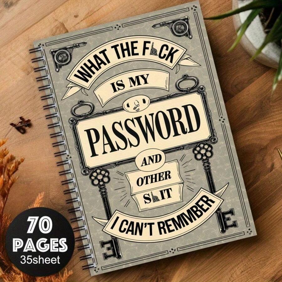 1本趣味螺旋密码笔记本，适用于互联网和电脑登录，记录网站、用户名、密码，家庭或办公室密码保存器，手工剪贴簿套装材料 - A5 - 查看 1