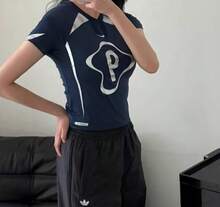 Nike Women's Summer New Retro Digital Lace Slim Fit Short Sleeve Round Neck T-Shirt - Royal Blue - View 7