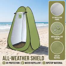 Queenrain Pop Up Portable Glamping Privacy Tent Foldable Outdoor Beach Changing Dressing Shelter With UV Protection - Dark Green - View 5