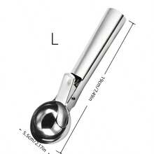 1pc/2pcs Stainless Steel Dual-Use Ice Cream Scoop, Multifunctional Ice Cream Ball Spoon, Ice Cream & Fruit Spoon - Silver - View 13