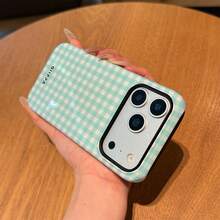 GIIPPA Grid Light Blue Plaid Pattern 2-In-1 Phone Case, Compatible With IPhone 17, 16, 15, 14, 13, 12, 11 And PRO MAX Series - Baby Blue - View 4