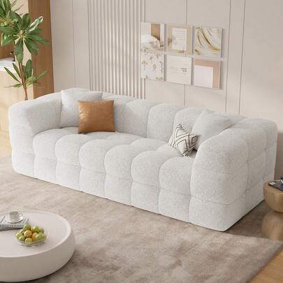 Hawthyhome 190cm 2-Seater Sofa Set With 2 Matching Throw Pillows, Premium Chenille Fabric Upholstery, Soft Skin-Friendly Breathable Anti-Pilling Material, Ergonomic Design With Plush Cushions, 270kg Heavy Duty Weight Capacity, 72H Memory Foam Recovery Time, Free Combination Modular System, Pet Friendly Easy Clean Fabric, Easy Assembly Compact Sofa For Living Room, Apartment, Home Office