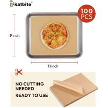 200-Sheet Unbleached Parchment Paper Set - 8x8 Inch Precut Baking Sheets, Oil & Moisture Resistant, Non-Stick For Oven, Air Fryer, Meal Prep & Cookie Baking, -Friendly Kitchen Essential - 9x11 Inch-100-2pack - View 2
