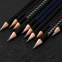 Black Printed Triangular Pencils 12 Count, Easy Hold & Strong Lead For Writing - Triangle - View 6