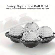 1 pieza Molde grande de silicona negra para cubitos de hielo en forma de esfera para whisky - Molde 3D para bolas de hielo con embudo, apto para bourbon, brandy, etc. - Regalo elegante de whisky para hombres, fiestas y bares - Puede contener cubitos de hielo - Multicolor - Ver 6