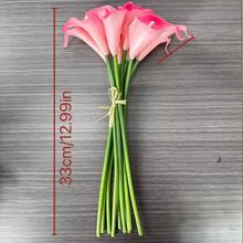 1/4/10支装人造马蹄莲花束，仿真花，适用于派对、花园、客厅、卧室、书桌、办公室装饰、春/冬装饰、圣诞节、中国新年、冬季装饰，人造花（粉色） - 粉色 - 查看 2