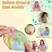 1/2个酥脆挤压球，缓解焦虑玩具，手指玩具，减压玩具，复活节玩具，挤压玩具，减压玩具，缓解焦虑和放松，派对礼物，小礼品袋填充物，生日礼物，挤压减压玩具，金字塔形减压挤压玩具 - 彩色 - 查看 9