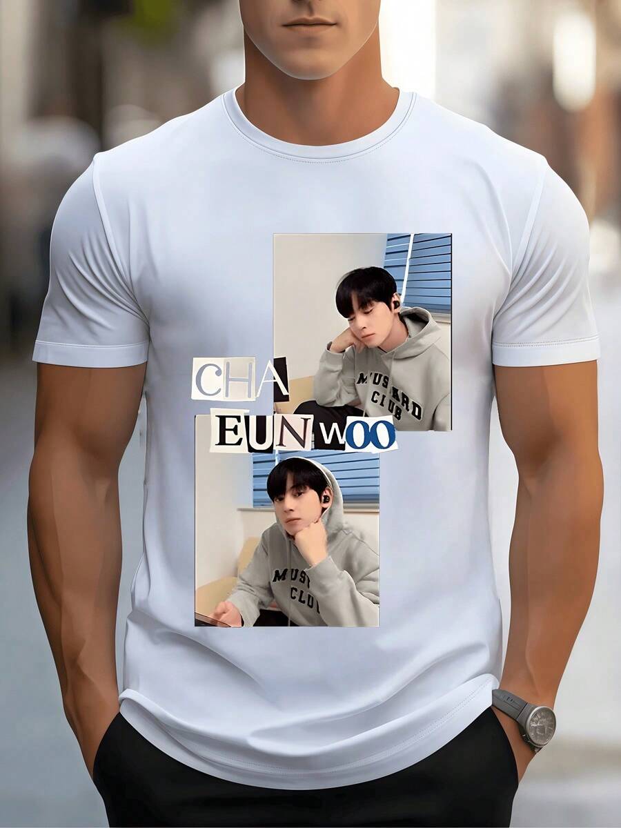 Fotografía moderna que muestra dos retratos de un joven con sudadera y auriculares frente a una ventana transmitiendo calma y concentración en un ambiente urbano relajado ideal para expresar sencillez y confianza camiseta de hombre casual cómoda para uso diario - Blanco - Ver 1