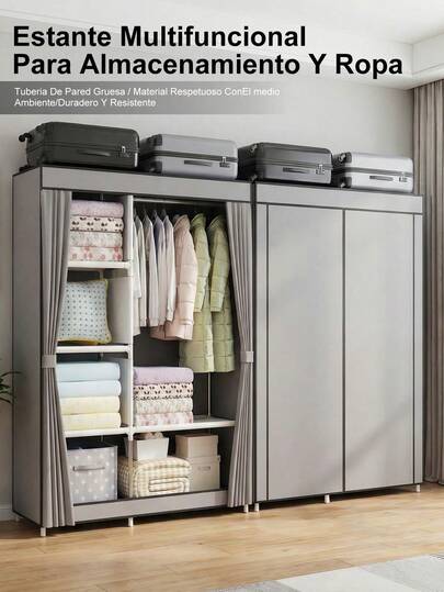 Pequeño (2 columnas) de Armario Organizador, Closet Armable con Tela Repelente al Polvo, Estructura Resistente y de Alta Calidad - Diseño Práctico y Estético para una Organización Eficiente del Hogar - Clóset Modular Armable con Tela Resistente y Antipolvo - Almacenamiento Práctico y Elegante para Ropa y Accesorios, Fabricado con Materiales de Alta Durabilidad, Para Habitación