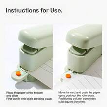 Mini 6 Hole Paper Punch, 10 Sheet Paper Capacity,5.5mm Hole Diameter,Handheld Circle Punch Puncher, Round Hole Paper Puncher For A4 A5 B5 Notebook Scrapbook Diary Planner,For Office&School Use - A - View 6