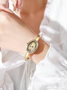 LIANDU LIANDU Đồng hồ thạch anh thời trang nữ, kiểu dáng thanh lịch và đa chức năng, thiết kế nhỏ gọn và trang nhã, phù hợp để đeo hàng ngày, làm quà sinh nhật, quà tựu trường, quà Lễ Tạ ơn, quà tặng lãng mạn. Món quà hoàn hảo! - Vàng - Xem 4