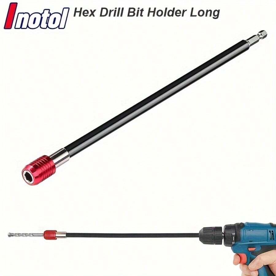 Heavy Duty Magnetic Hex Shank Extension Bar - Featuring A Quick-Release Design, Durable Chromium Vanadium Steel Construction, With A Socket Adapter, Ergonomic Red Handle, And Rugged Durability. Suitable For Use With Power Drills, Tools, Screw And Nut Removal, Industrial Equipment Disassembly, DIY Projects, Automotive Repair, And Hard-To-Reach Areas.