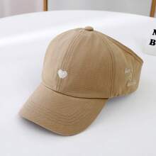 1pc Women's Summer Sun Hat, Ponytail Baseball Cap, Brimless Sun Hat, Heart Embroidery Sun Protection Cap - Multicolor - View 9