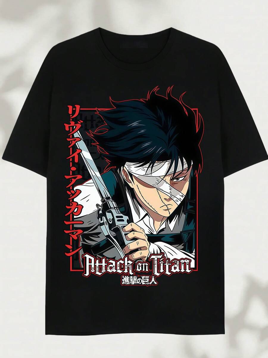 2026: Graphic T-Shirt, Anime T-Shirt, Unisex T-Shirt, Gift For Otaku Men, 220g Cotton T-Shirt. Printed T-Shirt - Made Of Pure Cotton, It Is Soft And Breathable, Suitable For Both Men And Women. It's A Casual Shirt Suitable For All Seasons And A Stylish Souvenir. It's Suitable For Everyday Wear, Urban Fashion Enthusiasts, And Music Lovers. - màu đen - Xem 1
