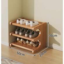 3/5/6 Tier Bamboo Shoe Rack Wood Grain Finish Ideal For Dorm Rooms And Home Entrances Easy Assembly Brown Freestanding Practical Multi-Tier Storage Rack Home Storage Versatile For Multiple Settings - 棕色 - 查看 2