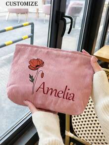 Customized Makeup Bag, Customized Cosmetic Pouch, Customized Letter Name Logo Storage Bag, Lightweight Zipper Makeup Bag, Personalized Gift - Multicolor - View 3